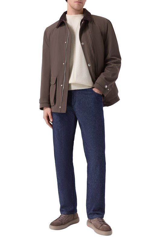 Замшевые кеды Cleanic Santoni MBCG22141TARKA0L Коричневый  MBCG22141TARKA0L Фото 2