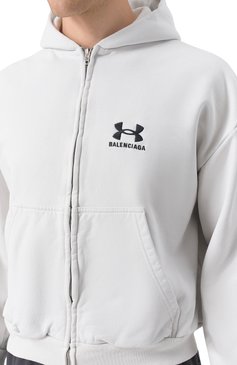 Мужского хлопковая толстовка balenciaga х under armour BALENCIAGA белого цвета, арт. 803264/TRVB8 | Фото 5 (Стили: Спорт-шик; Мужское Кросс-КТ: Толстовка-одежда; Региональные ограни�чения белый список (Axapta Mercury): Не проставлено; Нос: Не проставлено; Материал внешний: Хлопок)