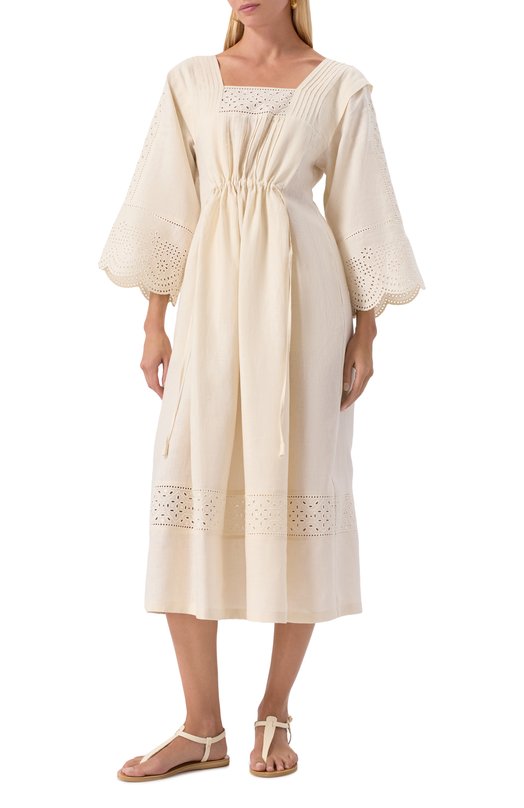 Льняное платье Weekend Max Mara LUGLI0 Кремовый  LUGLI0 Фото 3