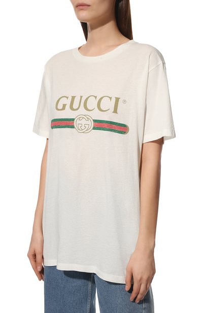 Хлопковая футболка GUCCI, арт. 457095/X5L89, фото 3