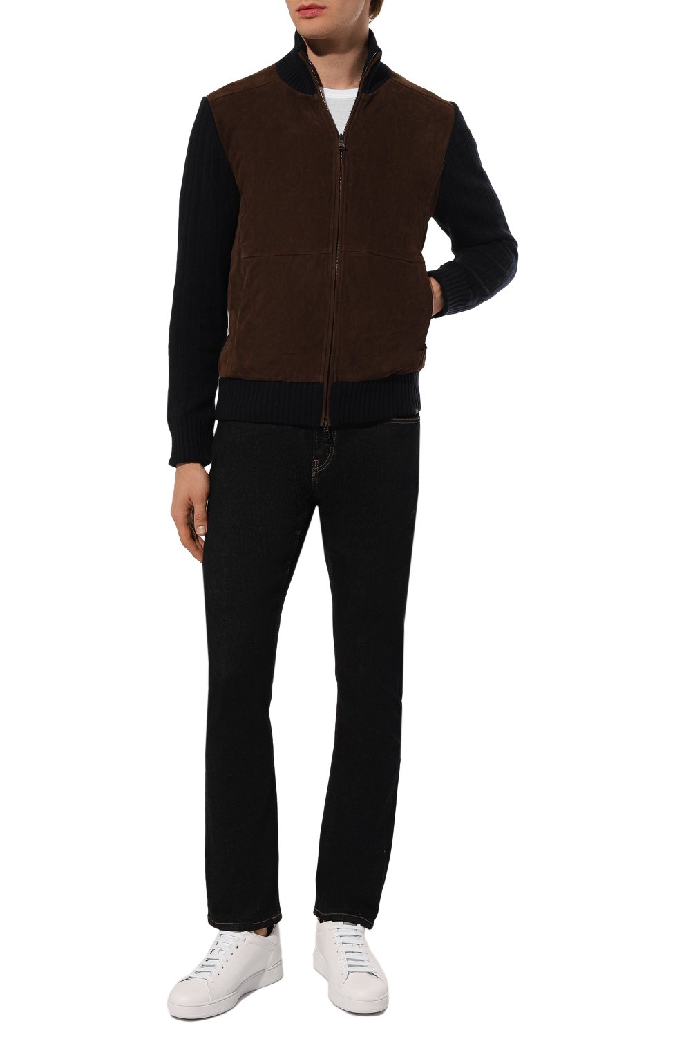 Комбинированный кардиган PAUL&SHARK темно-синего цвета по цене 130000 руб., арт. 14311282, фото 2 Комбинированный кардиган PAUL&SHARK, арт. 14311282, фото 2