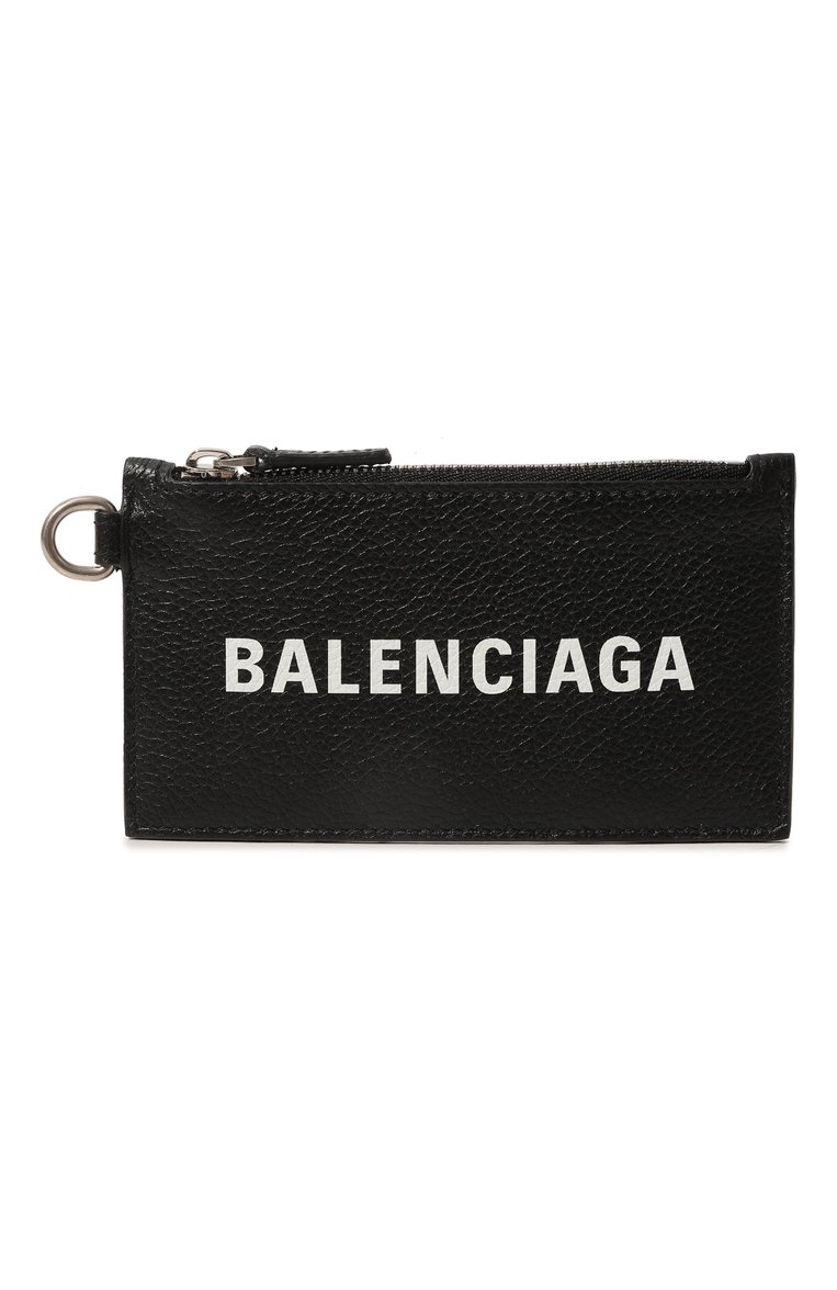 Мужской кожаный футляр для кредитных карт BALENCIAGA черного цвета, арт. 594548/1IZI31090 | Фото 1 (Материал: Натуральная кожа; Нос: Не проставлено; Материал сплава: Проставлено)