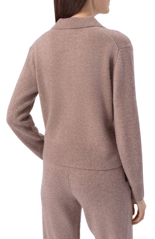 Поло из кашемира и шерсти Sporty and Rich WS07466302BE24 Бежевый  WS07466302BE24 Фото 4