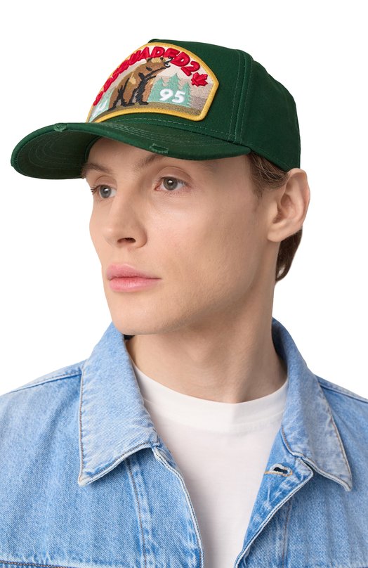 Хлопковая бейсболка Dsquared2 BCM0875/05C00001 Зелёный  BCM0875/05C00001 Фото 2