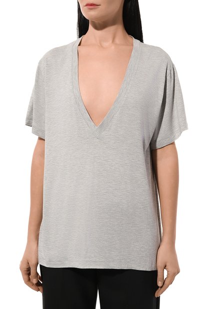 Футболка из вискозы PERVERT серого цвета по цене 25000 руб., арт. PE23/TO04/62-31, фото 3 Футболка из вискозы PERVERT, арт. PE23/TO04/62-31, фото 3