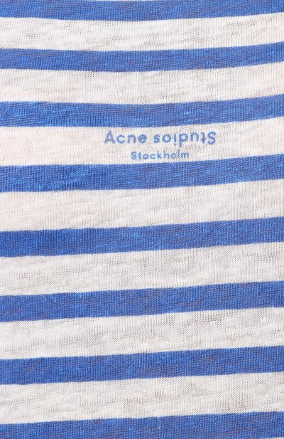 Льняная футболка ACNE STUDIOS голубого цвета по цене 13900 руб., арт. AL0011, фото 5 Льняная футболка ACNE STUDIOS, арт. AL0011, фото 5