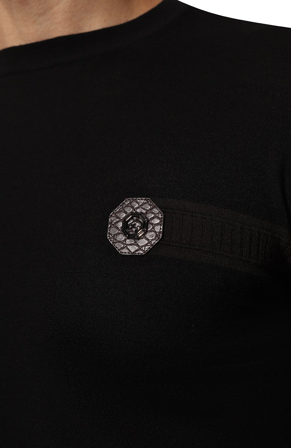 Джемпер с отделкой из кожи аллигатора STEFANO RICCI, арт. K606312AG1/F22465, фото 5