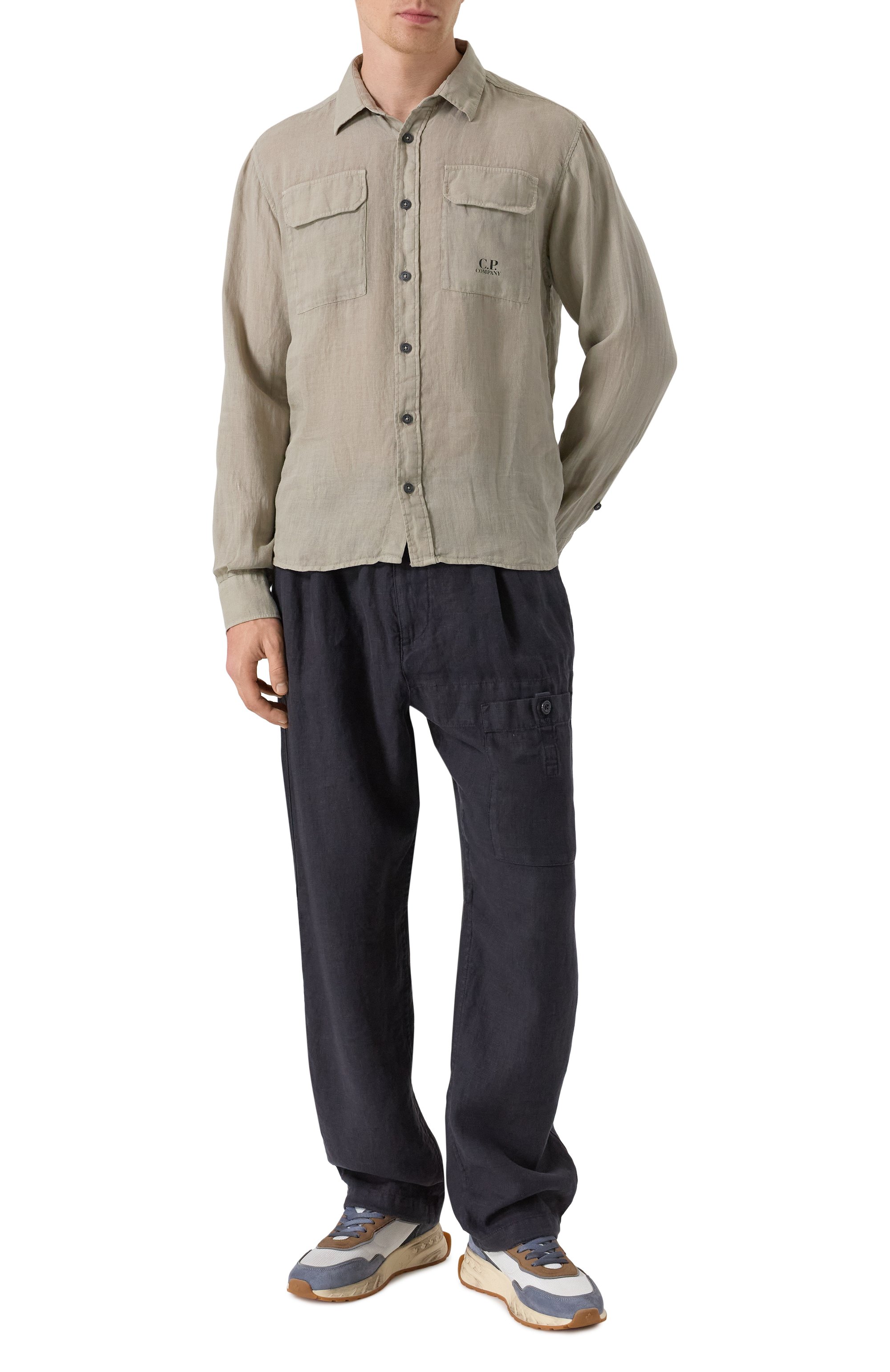 Льняная рубашка C.P. COMPANY, арт. 18CMSH250A005415G, фото 2