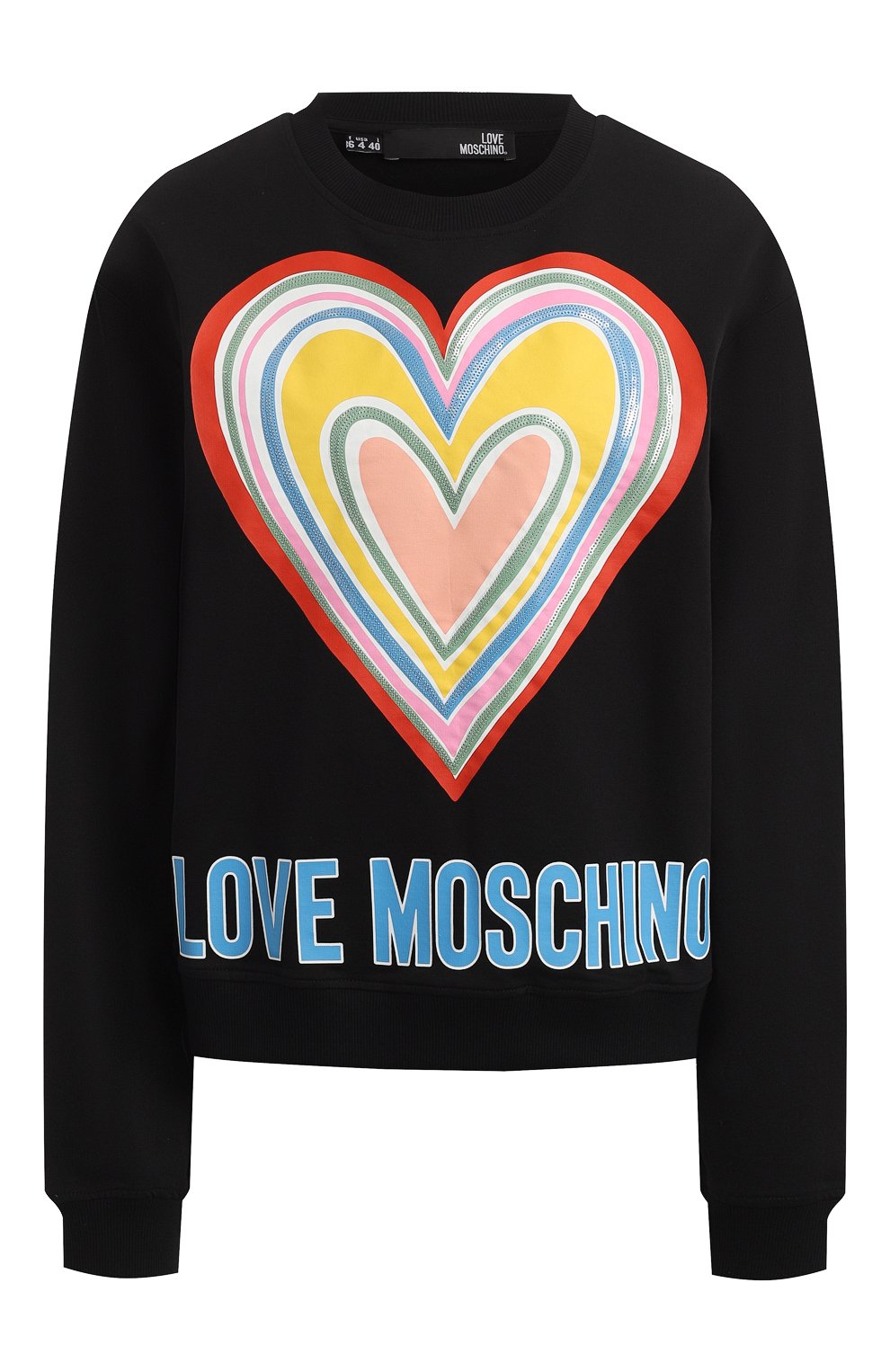 Хлопковый свитшот MOSCHINO черного цвета по цене 25000 руб., арт. W 6 306 51 E 2340/0UTLET SS2023, фото 1 Хлопковый свитшот MOSCHINO, арт. W 6 306 51 E 2340/0UTLET SS2023, фото 1