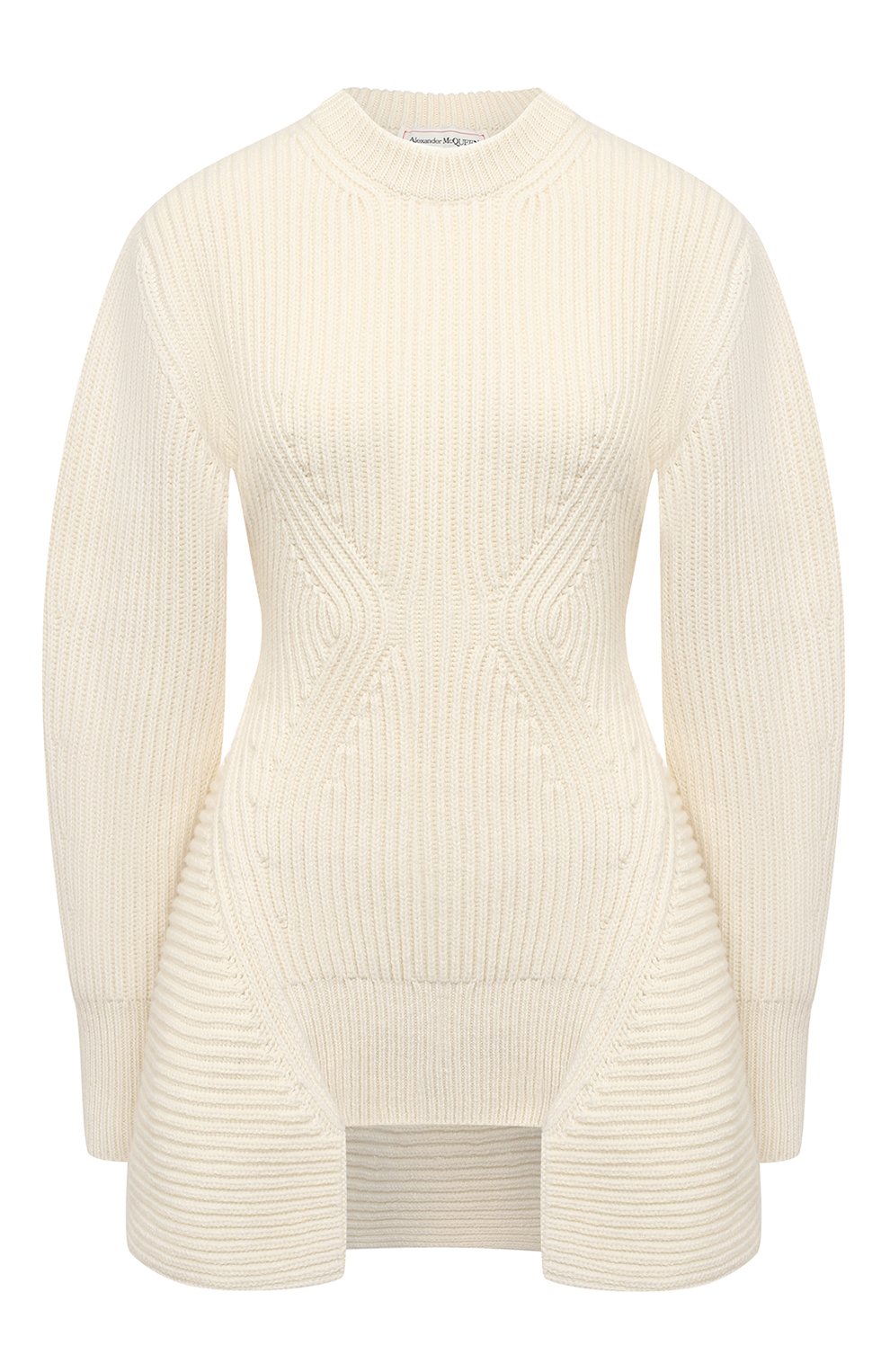 Свитер из шерсти и кашемира ALEXANDER MCQUEEN светло-бежевого цвета по цене 107000 руб., арт. 633692/Q1AQX, фото 1 Свитер из шерсти и кашемира ALEXANDER MCQUEEN, арт. 633692/Q1AQX, фото 1