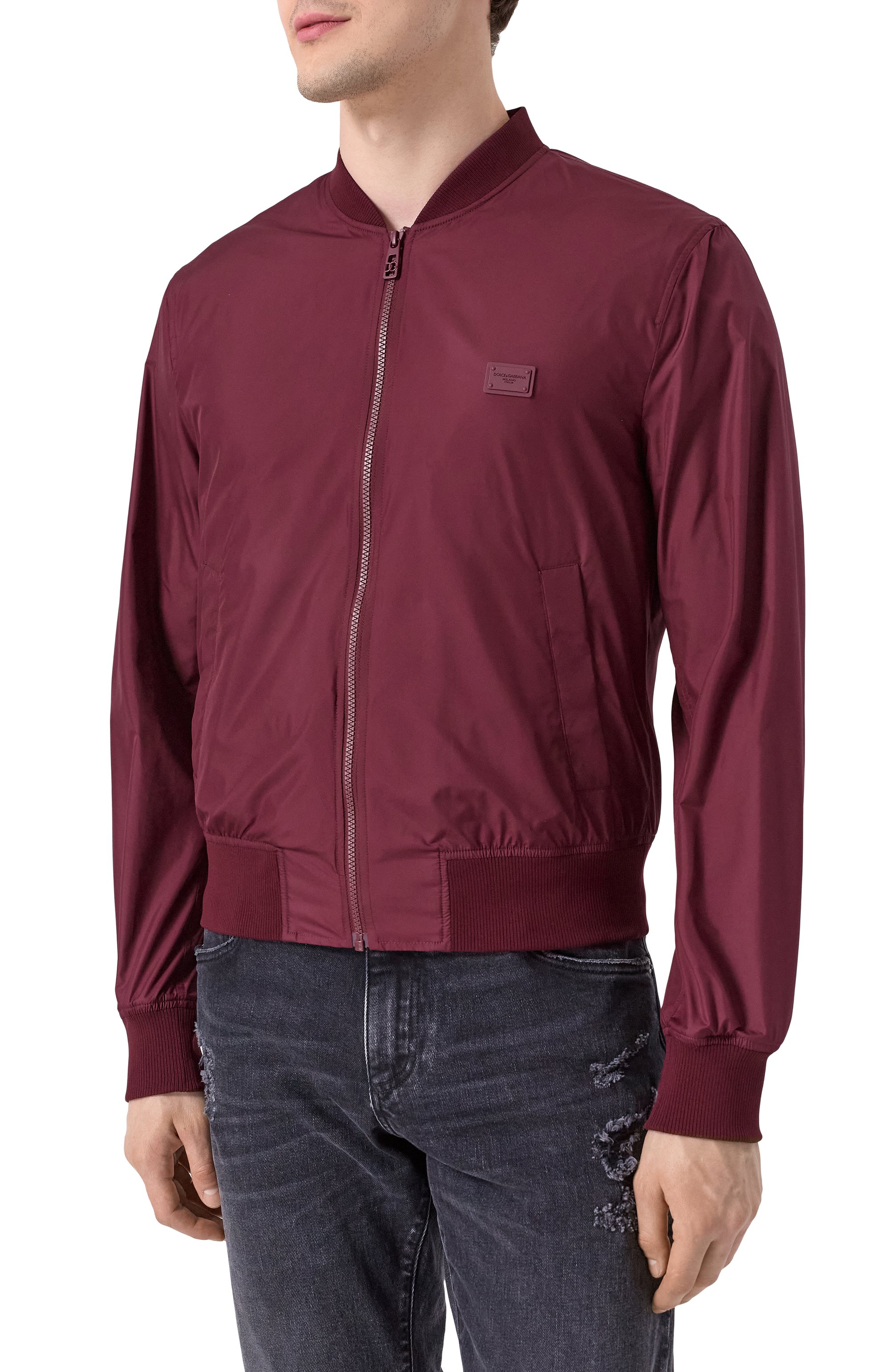 Бомбер DOLCE & GABBANA малинового цвета по цене 170500 руб., арт. G9BLMT/FUS27, фото 3 Бомбер DOLCE & GABBANA, арт. G9BLMT/FUS27, фото 3