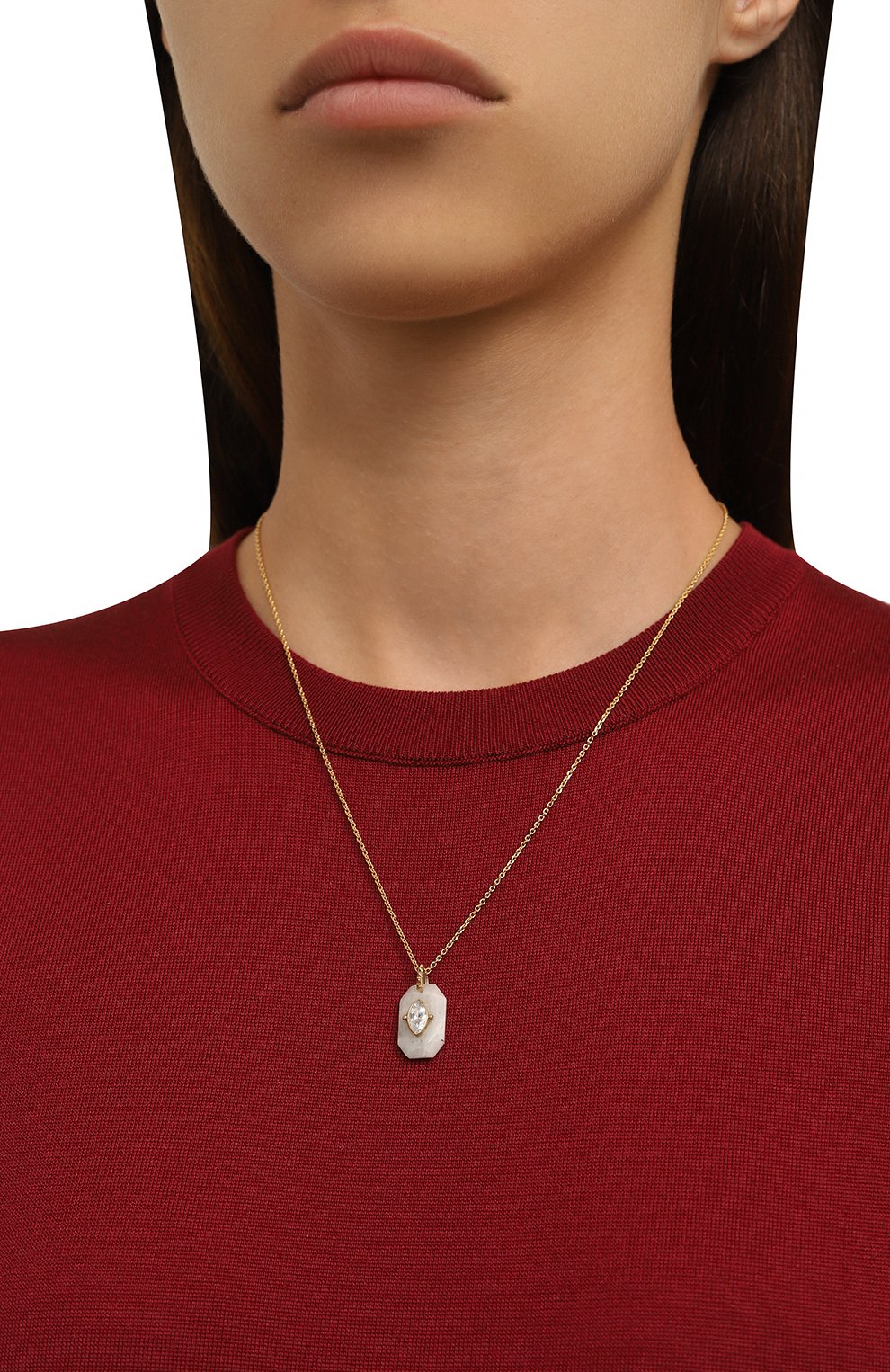 Подвеска на цепочке HANKA_IN кремового цвета по цене 15000 руб., арт. INS-LG47-PDL-CZ-0.5M, фото 2 Подвеска на цепочке HANKA_IN, арт. INS-LG47-PDL-CZ-0.5M, фото 2