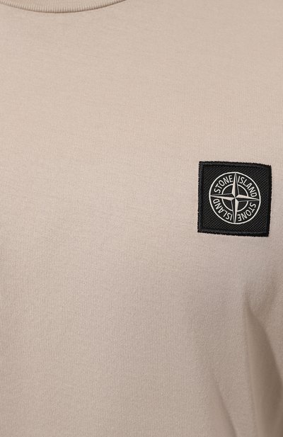Хлопковая футболка STONE ISLAND бежевого цвета по цене 22600 руб., арт. 24113V0092, фото 5 Хлопковая футболка STONE ISLAND, арт. 24113V0092, фото 5