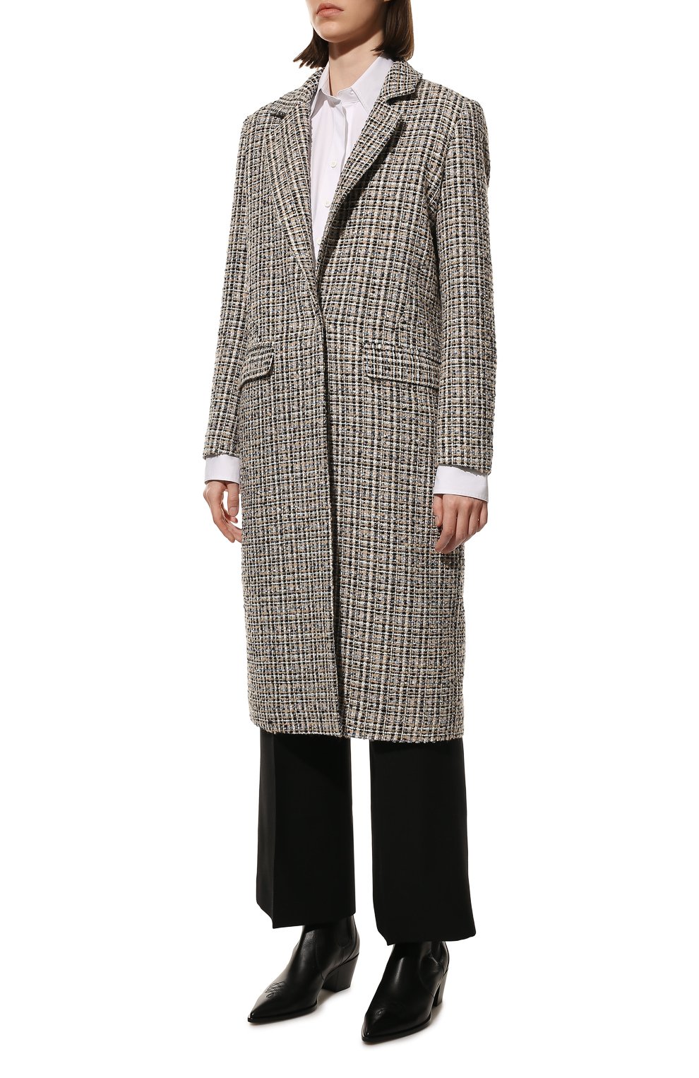 Пальто из вискозы SEVEN LAB, арт. CMAR tw beige/black, фото 3