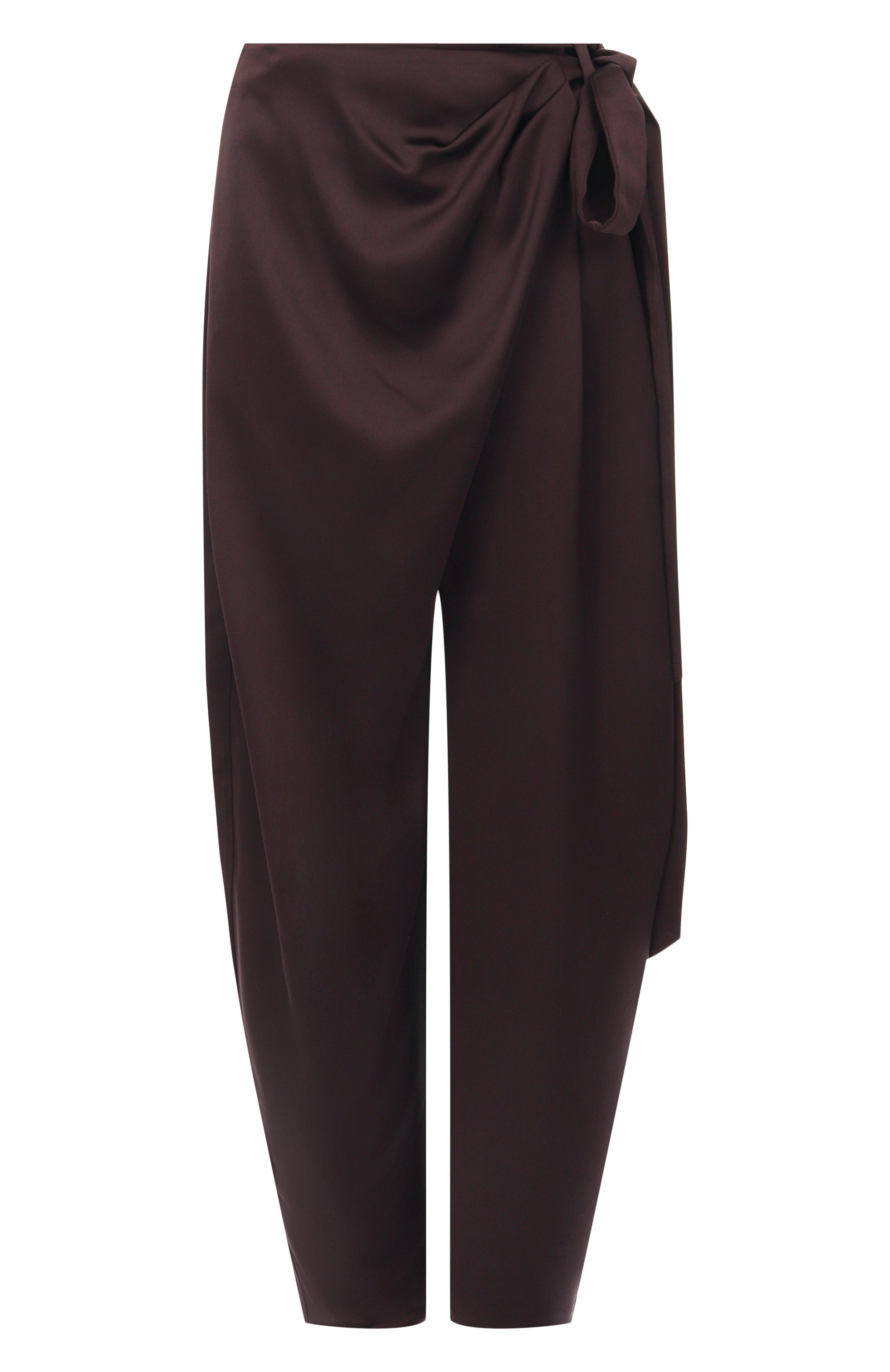 Атласные брюки THE ANDAMANE коричневого цвета по цене 51500 руб., арт. TM170475A/TNP229, фото 1 Атласные брюки THE ANDAMANE, арт. TM170475A/TNP229, фото 1