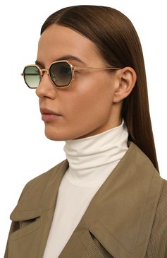 Женские солнцезащитные очки SATO EYEWEAR зеленого цвета, арт. TIMIR-T/S5509 | Фото 2 (Нос: Не проставлено; Региональные ограничения белый список (Axapta Mercury): Не проставлено; Тип очков: С/з; Материал: Металл; Кросс-КТ: С/з-унисекс; Очки форма: Прямоугольные; Оптика Гендер: оптика-женское)