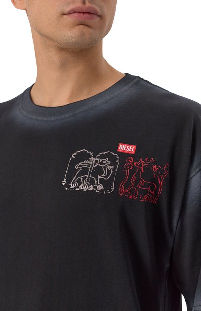 Хлопковая футболка DIESEL, арт. A19570/0PLBS, фото 5