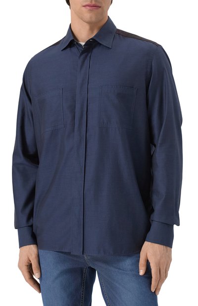 Рубашка из хлопка и кашемира ZILLI, арт. SP0E01M013394001A, фото 3