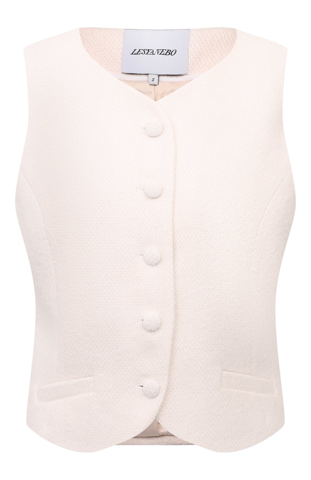 Жилет LESYANEBO молочного цвета по цене 28000 руб., арт. LN03H-411_CNC, фото 1 Жилет LESYANEBO, арт. LN03H-411_CNC, фото 1