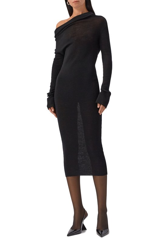 Шерстяное платье Ann Demeulemeester B0012540/FA059 Чёрный  B0012540/FA059 Фото 3