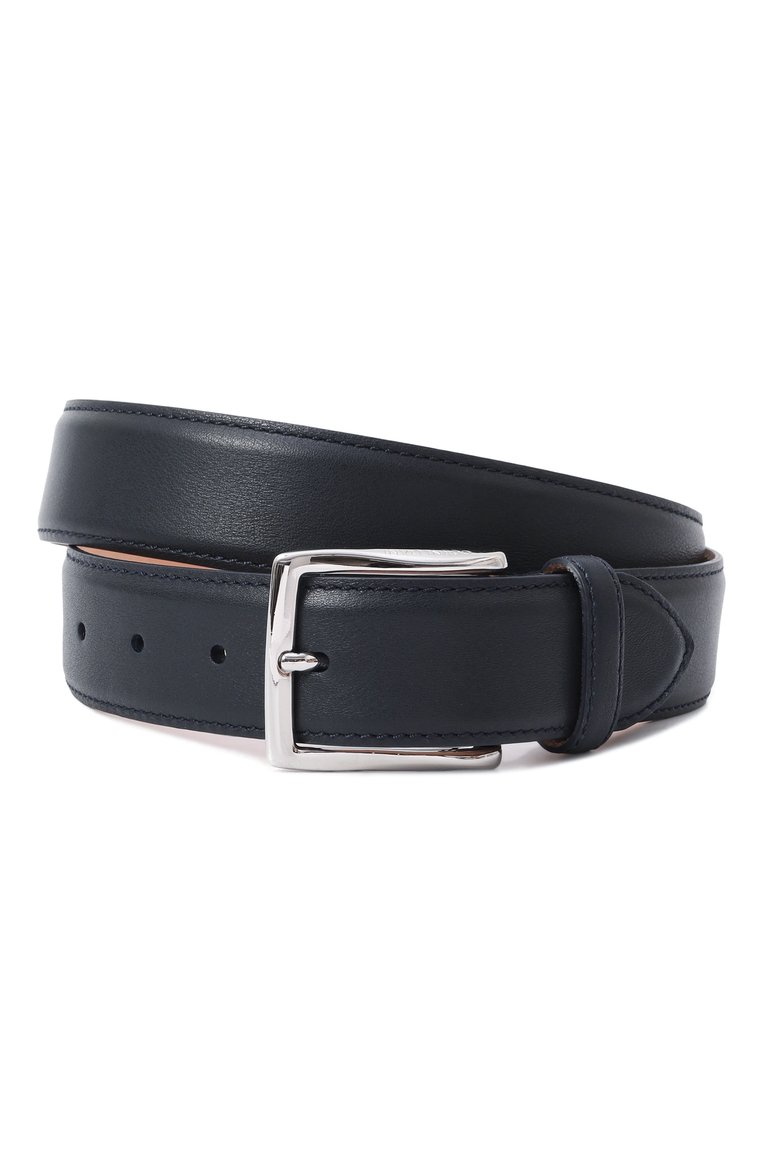 Мужской кожаный ремень CORNELIANI темно-синего цвета, арт. 25V316-2520808 | Фото 1 (Нос: Не проставлено; Материал: Натуральная кожа; Случай: Формальный)