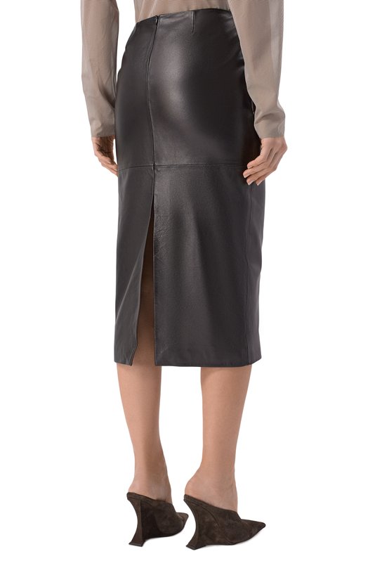 Кожаная юбка Magda Butrym 131426 Чёрный  131426 Фото 4