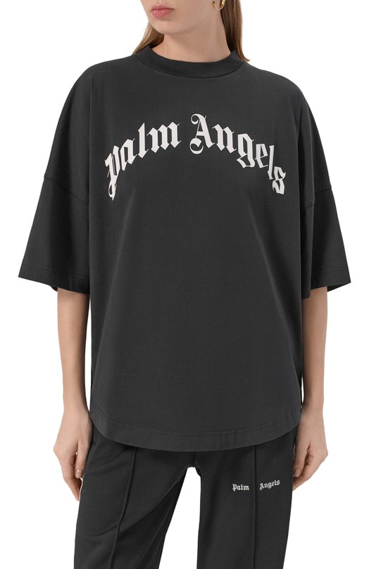 Хлопковая футболка Palm Angels PWAA07CF25JER001 Чёрный  PWAA07CF25JER001 Фото 3