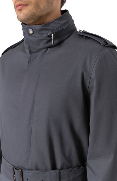 Хлопковый плащ BURBERRY темно-серого цвета по цене 317500 руб., арт. 8106366, фото 5 Хлопковый плащ BURBERRY, арт. 8106366, фото 5