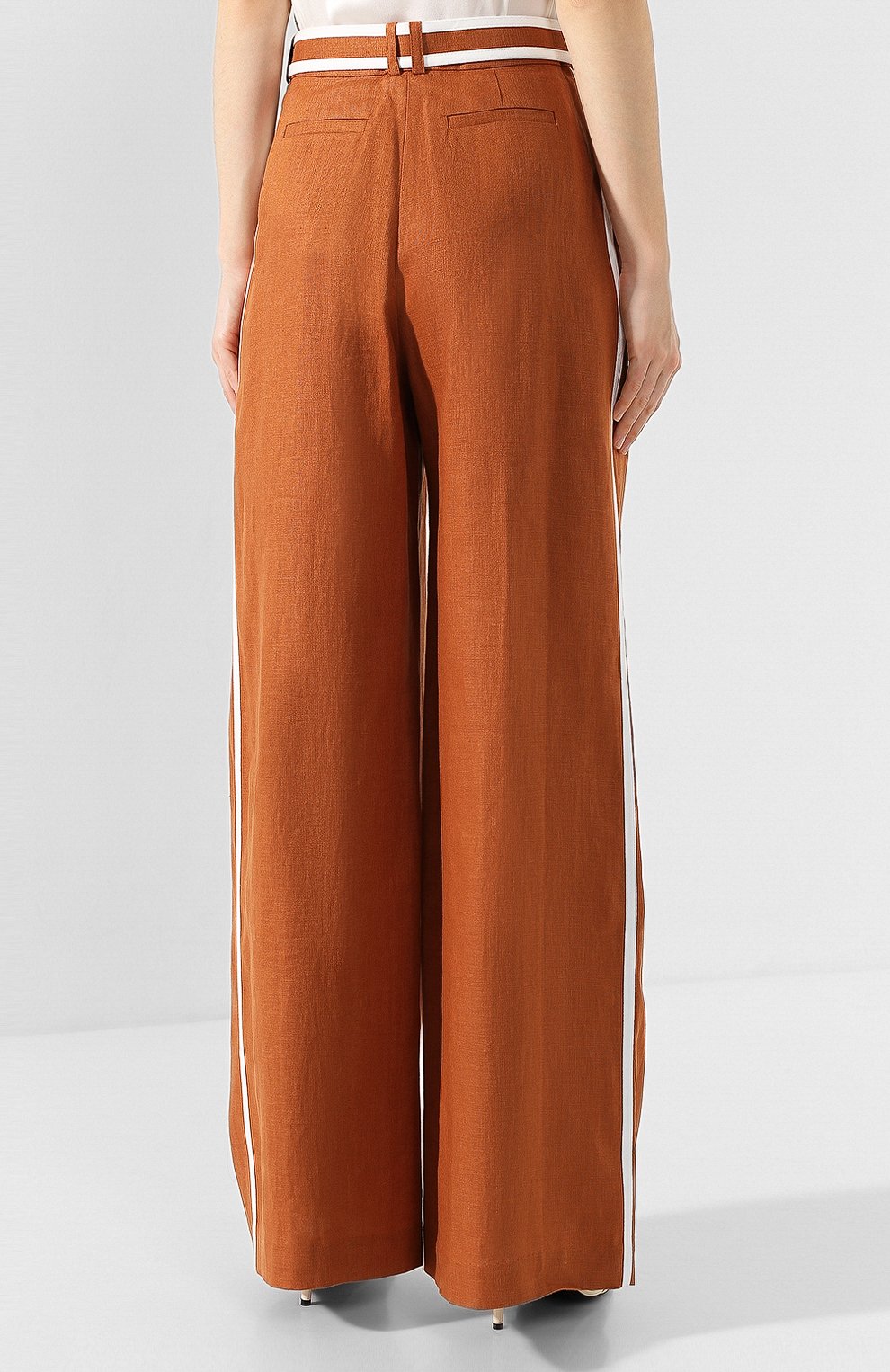 Льняные брюки ZIMMERMANN коричневого цвета по цене 68500 руб., арт. 7710PSUP, фото 4 Льняные брюки ZIMMERMANN, арт. 7710PSUP, фото 4
