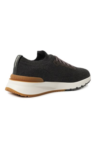 Текстильные кроссовки BRUNELLO CUCINELLI темно-серого цвета по цене 135500 руб., арт. MZUWLB2179, фото 5 Текстильные кроссовки BRUNELLO CUCINELLI, арт. MZUWLB2179, фото 5