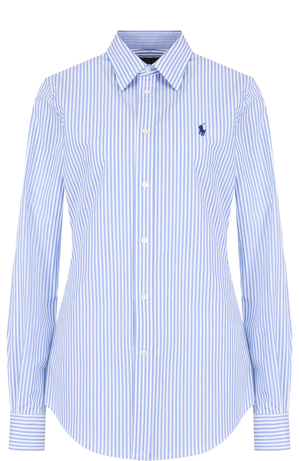 Хлопковая рубашка POLO RALPH LAUREN синего цвета по цене 14400 руб., арт. 211684070, фото 1 Хлопковая рубашка POLO RALPH LAUREN, арт. 211684070, фото 1