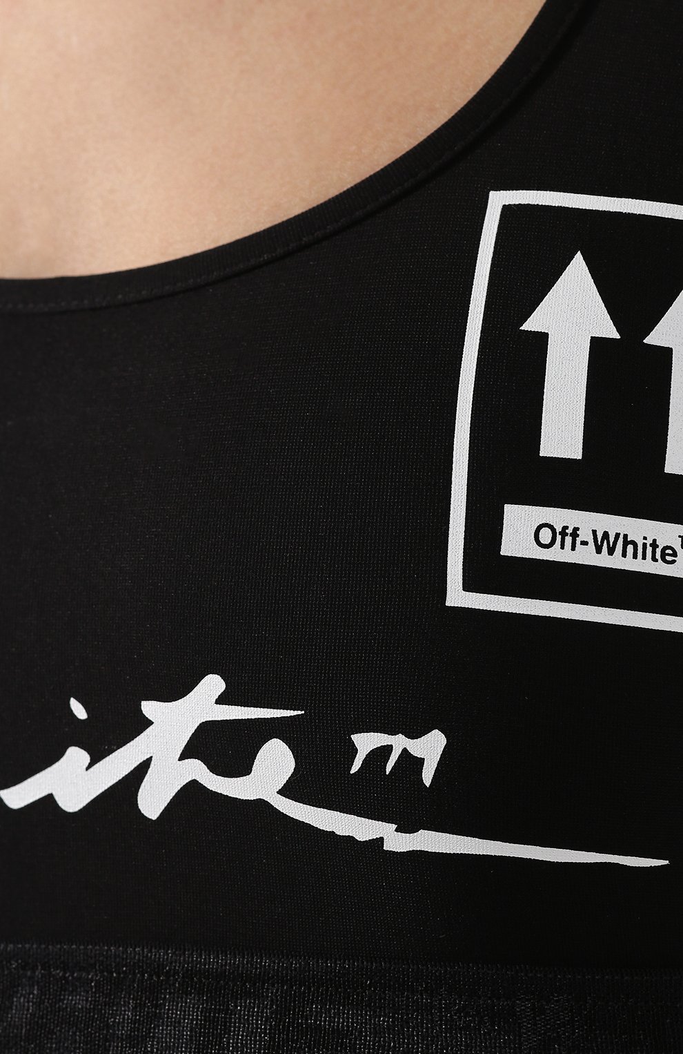 Топ из вискозы OFF-WHITE черно-белого цвета по цене 19250 руб., арт. 0WAD081S19E020771001, фото 5 Топ из вискозы OFF-WHITE, арт. 0WAD081S19E020771001, фото 5