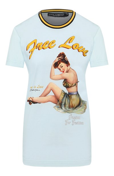 Женская хлопковая футболка DOLCE & GABBANA, арт. F8L61T/FI7TA