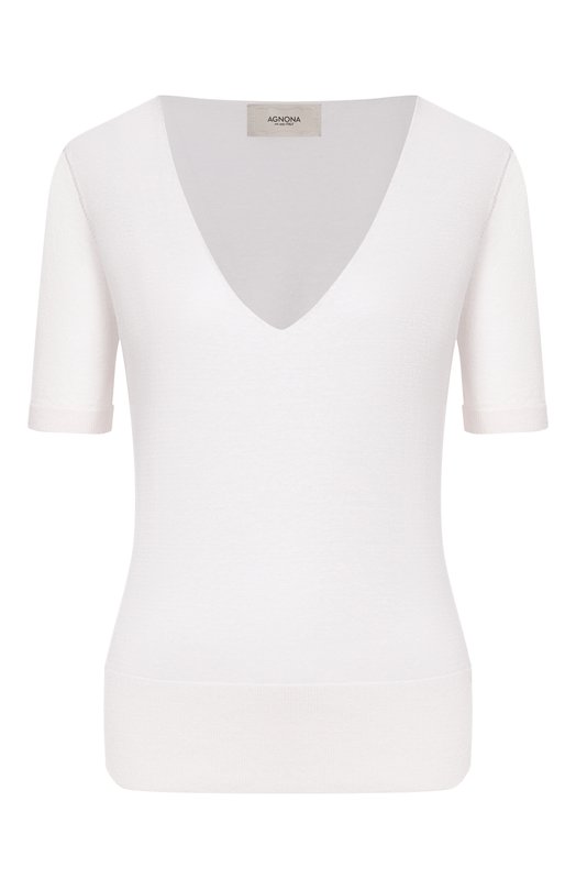 Пуловер изо льна и шелка Agnona K011025E/0L180PE Белый K011025E/0L180PE