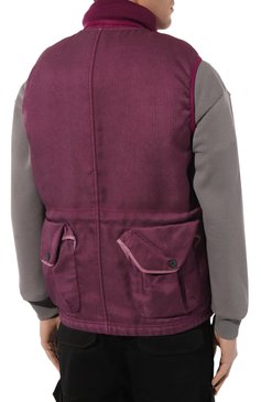 Мужской жилет STONE ISLAND фиолетового цвета, арт. 7515G0224 | Фото 4 (Материал внешний: Синтетический материал; Длина (верхняя одежда): Короткие; Материал подклада: Синтетический материал; Стили: Гранж; Мужское Кросс-КТ: жилеты-тонкие)