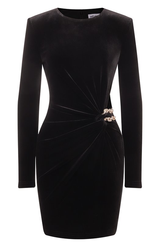 Бархатное платье self-portrait AW25128SB Чёрный AW25128SB