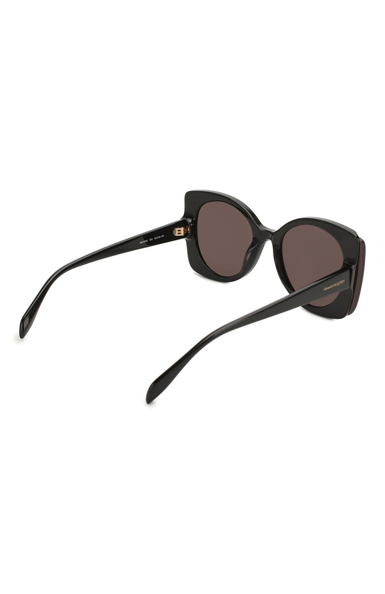 Женские солнцезащитные очки ALEXANDER MCQUEEN черного цвета, арт. AM0250S-001 | Фото 4 (Тип очков: С/з; Региональные ограничения белый список (Axapta Mercury): Не проставлено; Материал: Пластик; Нос: Не проставлено; Оптика Гендер: оптика-женское; Очки форма: Бабочка)