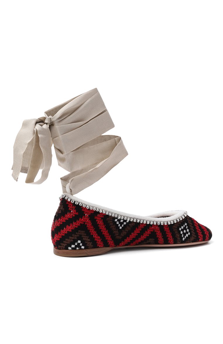 Текстильные балетки MIU MIU, арт. 5F093D-3L8W-F0N98-005, фото 3