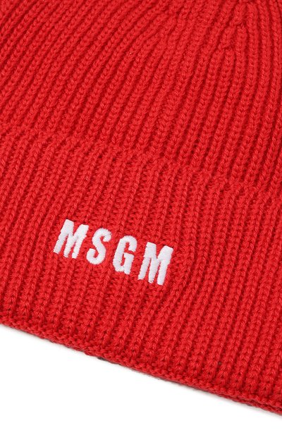 Шапка MSGM красного цвета по цене 8840 руб., арт. 3541MDL08/237761, фото 4 Шапка MSGM, арт. 3541MDL08/237761, фото 4