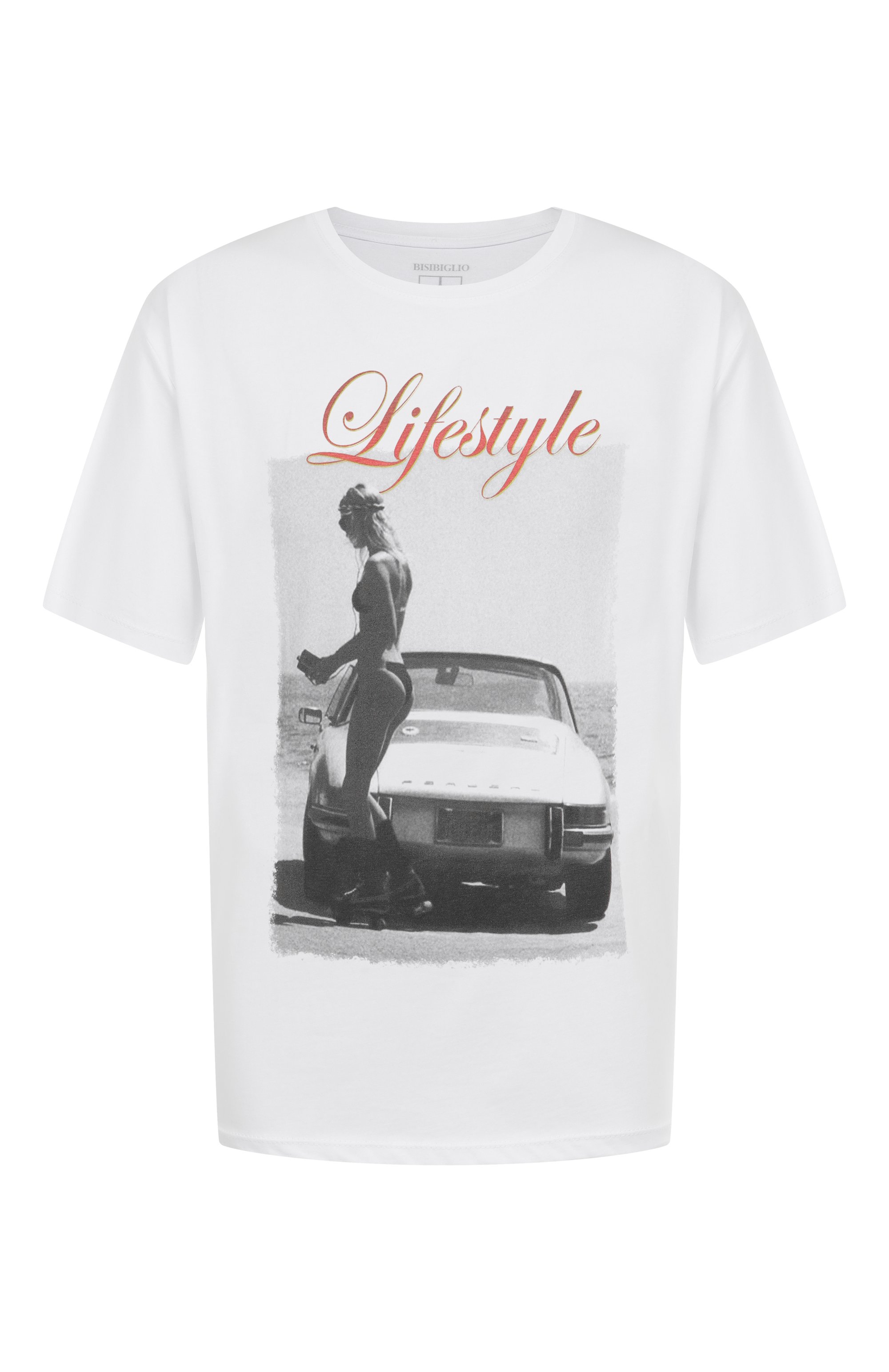 Хлопковая футболка BISIBIGLIO белого цвета по цене 14950 руб., арт. LIFESTYLE CAR, фото 1 Хлопковая футболка BISIBIGLIO, арт. LIFESTYLE CAR, фото 1