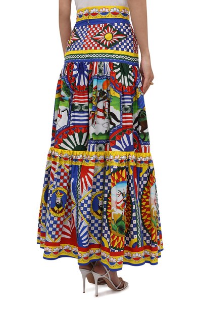 Хлопковая юбка DOLCE & GABBANA разноцветного цвета по цене 120500 руб., арт. F4A8QT/GDS11, фото 4 Хлопковая юбка DOLCE & GABBANA, арт. F4A8QT/GDS11, фото 4