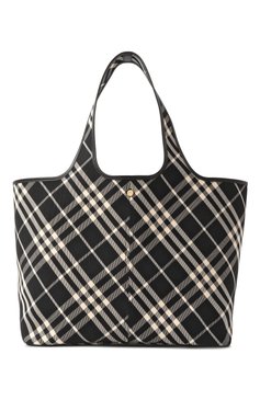 Женская сумка-тоут BURBERRY черно-белого цвета, арт. 8093978 | Фото 1 (Материал: Текстиль; Драгоценные камни: Проставлено; Материал сплава: Проставлено; Размер: large)