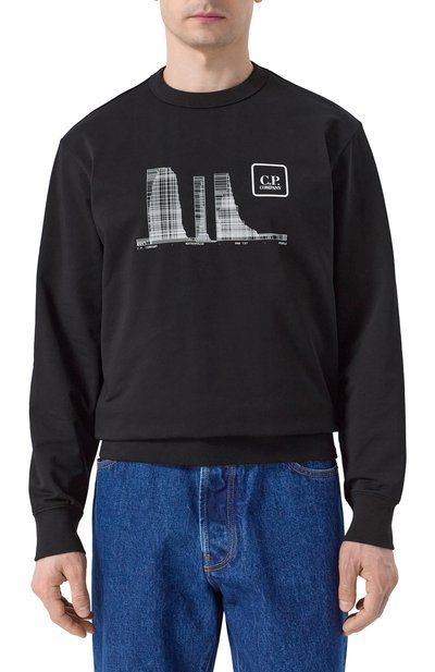 Хлопковый свитшот C.P. COMPANY, арт. 18CLSS051A006452W, фото 3