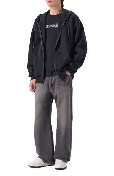 Мужские комбинированные кеды out of office OFF-WHITE, арт. 0MIA189C99LEA019