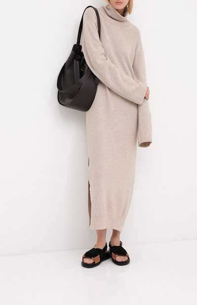 Платье-миди NANUSHKA бежевого цвета по цене 42550 руб., арт. CANAAN_BEIGE_RECYCLED CASHMERE KNIT, фото 2 Платье-миди NANUSHKA, арт. CANAAN_BEIGE_RECYCLED CASHMERE KNIT, фото 2