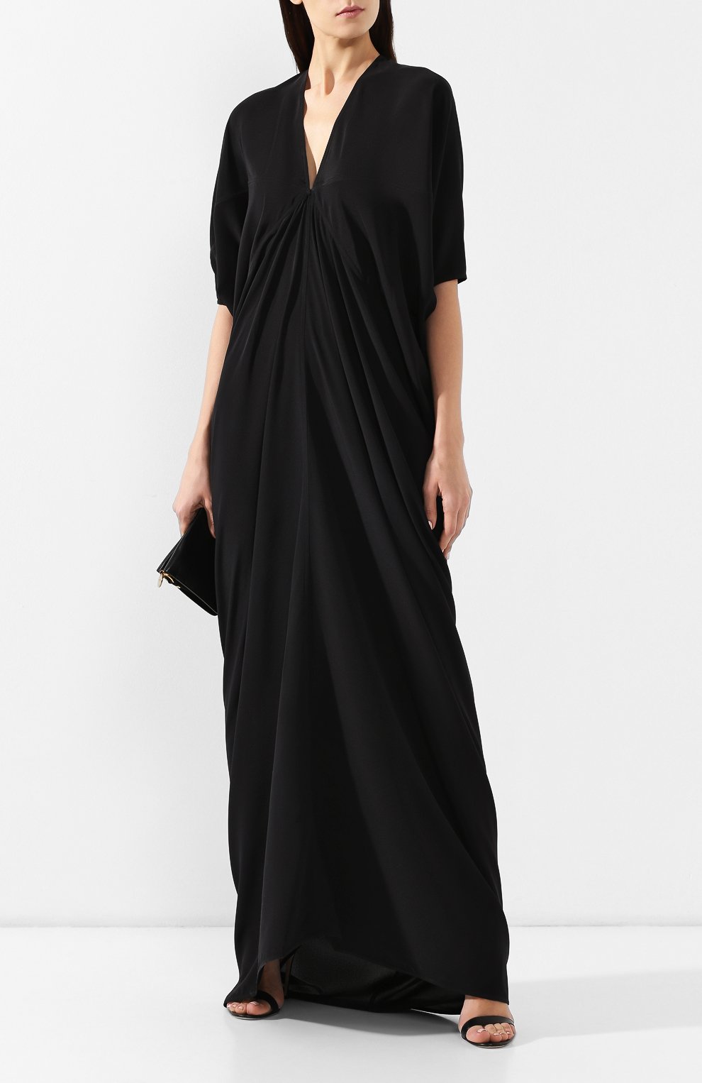 Шелковое платье RICK OWENS черного цвета по цене 104500 руб., арт. RP19S6501/SCR, фото 2 Шелковое платье RICK OWENS, арт. RP19S6501/SCR, фото 2