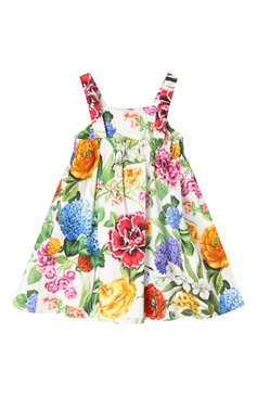 Детское хлопковый сарафан DOLCE & GABBANA разноцветного цвета, арт. L54DD7/FSF0B/2-6 | Фото 2 (Рукава: Короткие; Драгоценные камни: Проставлено; Материал сплава: Проставлено; Девочки Кросс-КТ: Сарафан-одежда; Мате�риал внешний: Хлопок; Ростовка одежда: 4 года | 104 см, 6 лет | 116 см, 5 лет | 110 см, 12 лет | 152 см, 2 года | 92 см, 16 лет | 164 см, 3 года | 98 см)