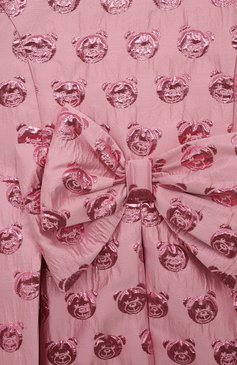 Детское платье MOSCHINO розового цвета, арт. HDV0DQ/N0Z74/10A-14A | Фото 3 (Случай: Вечерний; Рукава: Короткие; Материал внешний: Синтетический материал; Материал сплава: Проставлено; Драгоценные камни: Проставлено; Материал подклада: Купро)