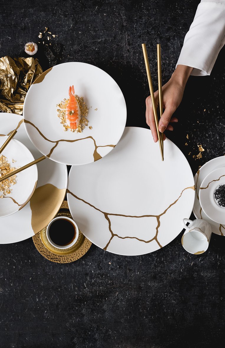 Набор из 12 обеденных тарелок kintsugi BERNARDAUD белого цвета, арт. 1095/21259-2X6 | Фото 2 (Статус проверки: Проверена категория; Интерьер Кросс-КТ: Обеденная посуда; Нос: Не проставлено; Региональные ограничения белый список (Axapta Mercury): Не проставлено; Коллекция: Kintsugi; Ограничения доставки: fragile-2)