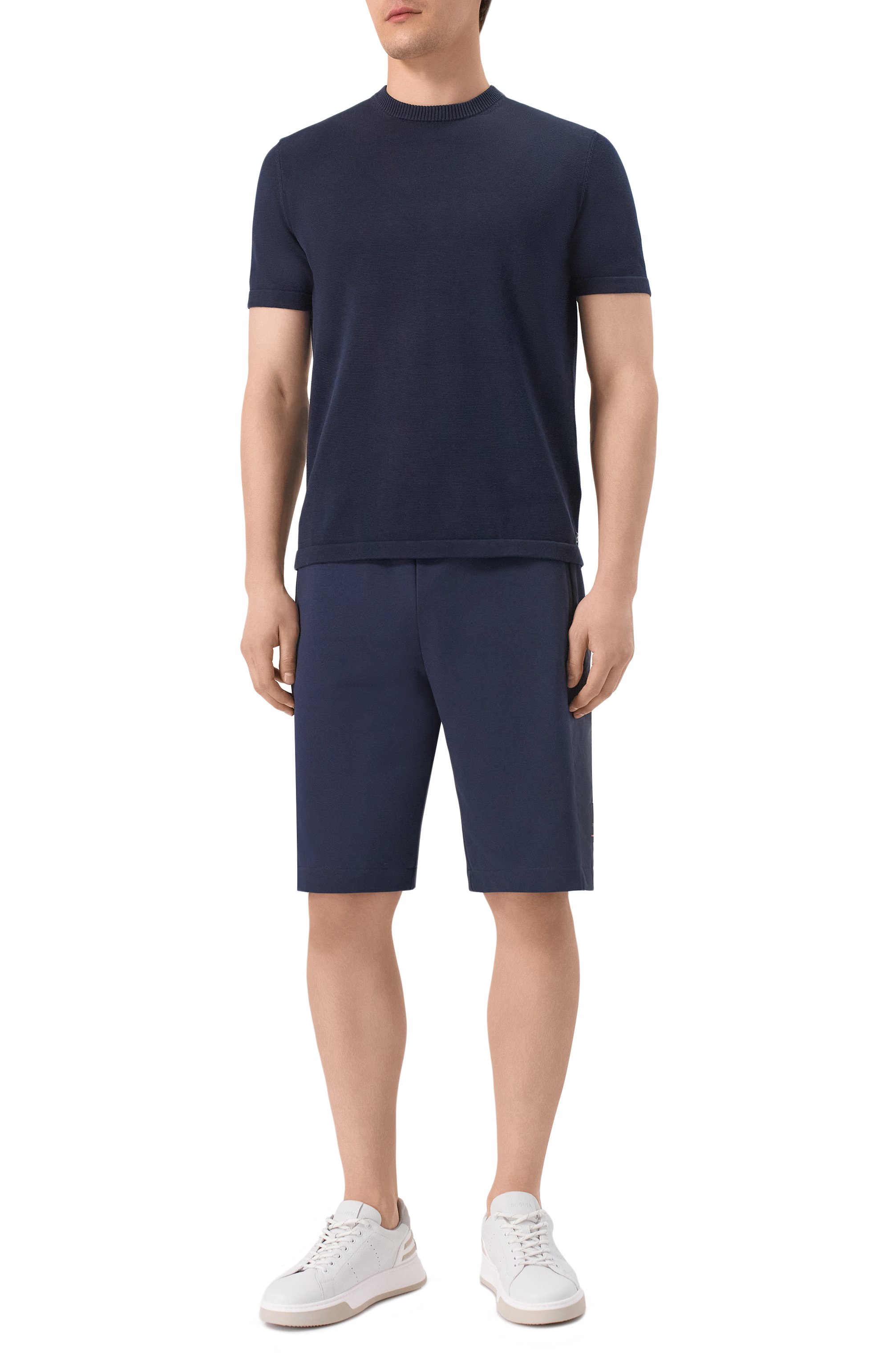 Хлопковый джемпер BOGNER темно-синего цвета по цене 23000 руб., арт. 88449503, фото 2 Хлопковый джемпер BOGNER, арт. 88449503, фото 2